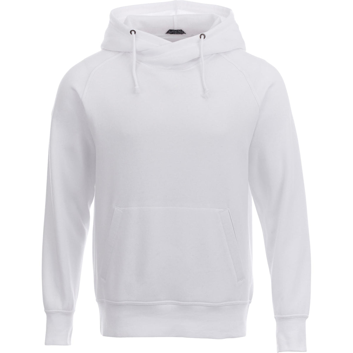 Dayton Crossover Neck Fleece Hoodie for Men Transfer - White - Front Flat