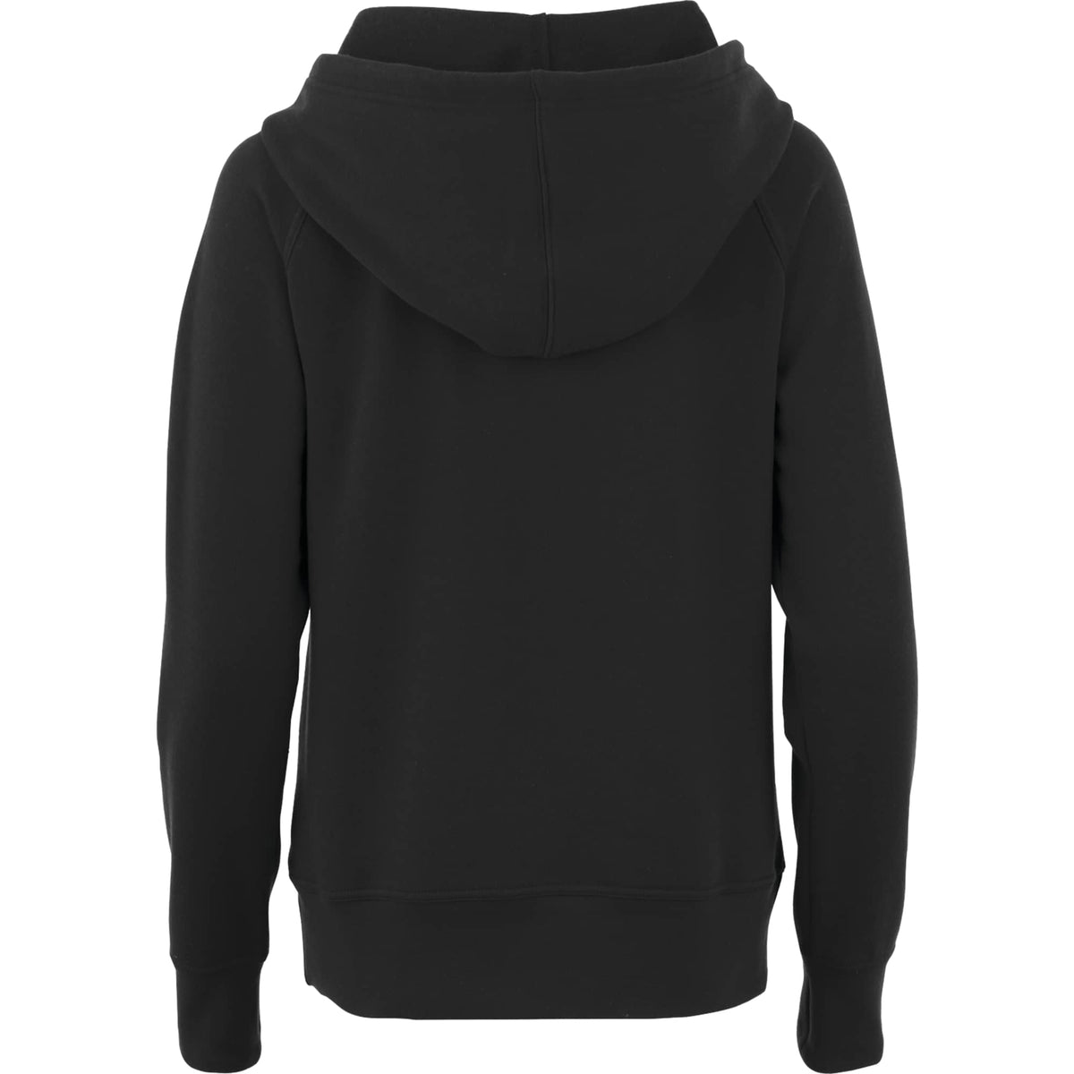 Dayton Crossover Neck Fleece Hoodie for Women Transfer - Black - Back Flat