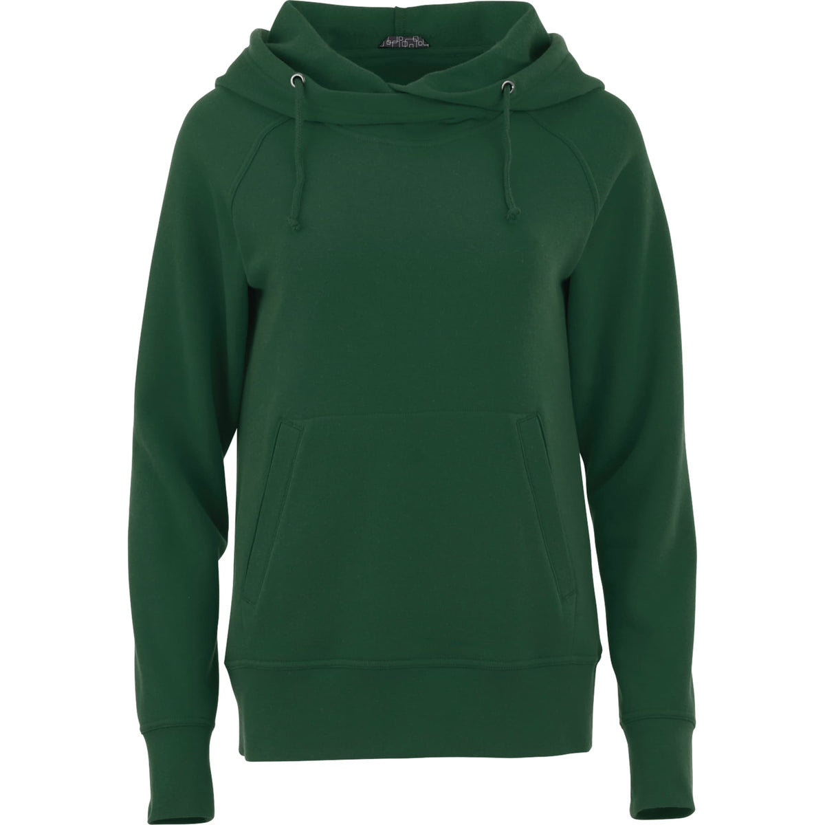 Dayton Crossover Neck Fleece Hoodie for Women Transfer - Forest Green - Front Flat