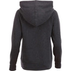 Dayton Crossover Neck Fleece Hoodie for Women Transfer - Heather Dark Charcoal - Back Flat