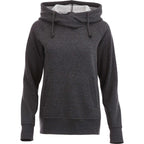 Dayton Crossover Neck Fleece Hoodie for Women Transfer - Heather Dark Charcoal - Front Flat