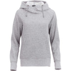 Dayton Crossover Neck Fleece Hoodie for Women Transfer - Heather Grey - Front Flat