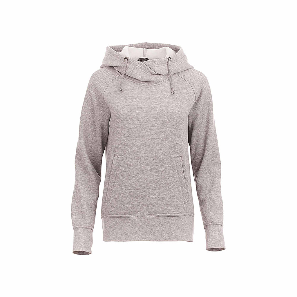 Dayton Crossover Neck Fleece Hoodie for Women Transfer - Heather Grey Secondary - Photo