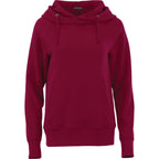 Dayton Crossover Neck Fleece Hoodie for Women Transfer - Maroon - Front Flat