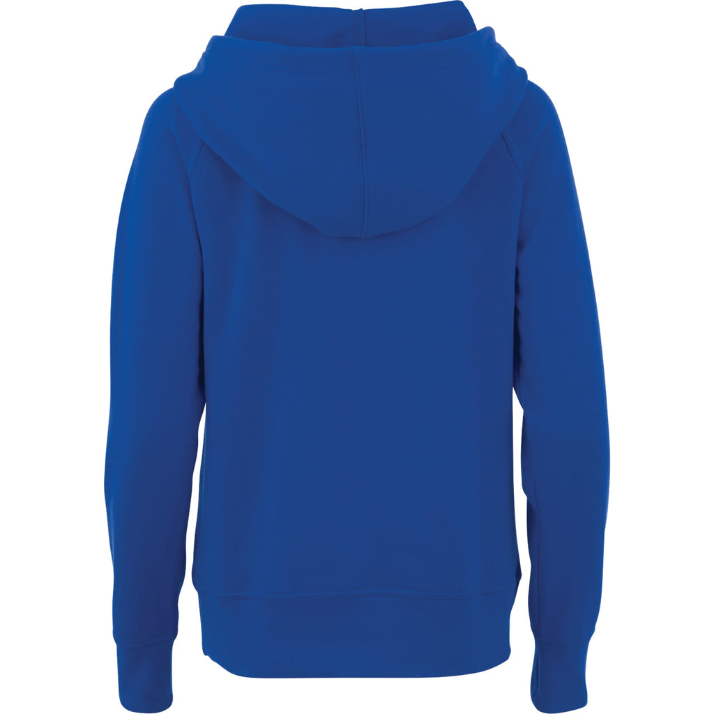 Dayton Crossover Neck Fleece Hoodie for Women Transfer - New Royal - Back Flat