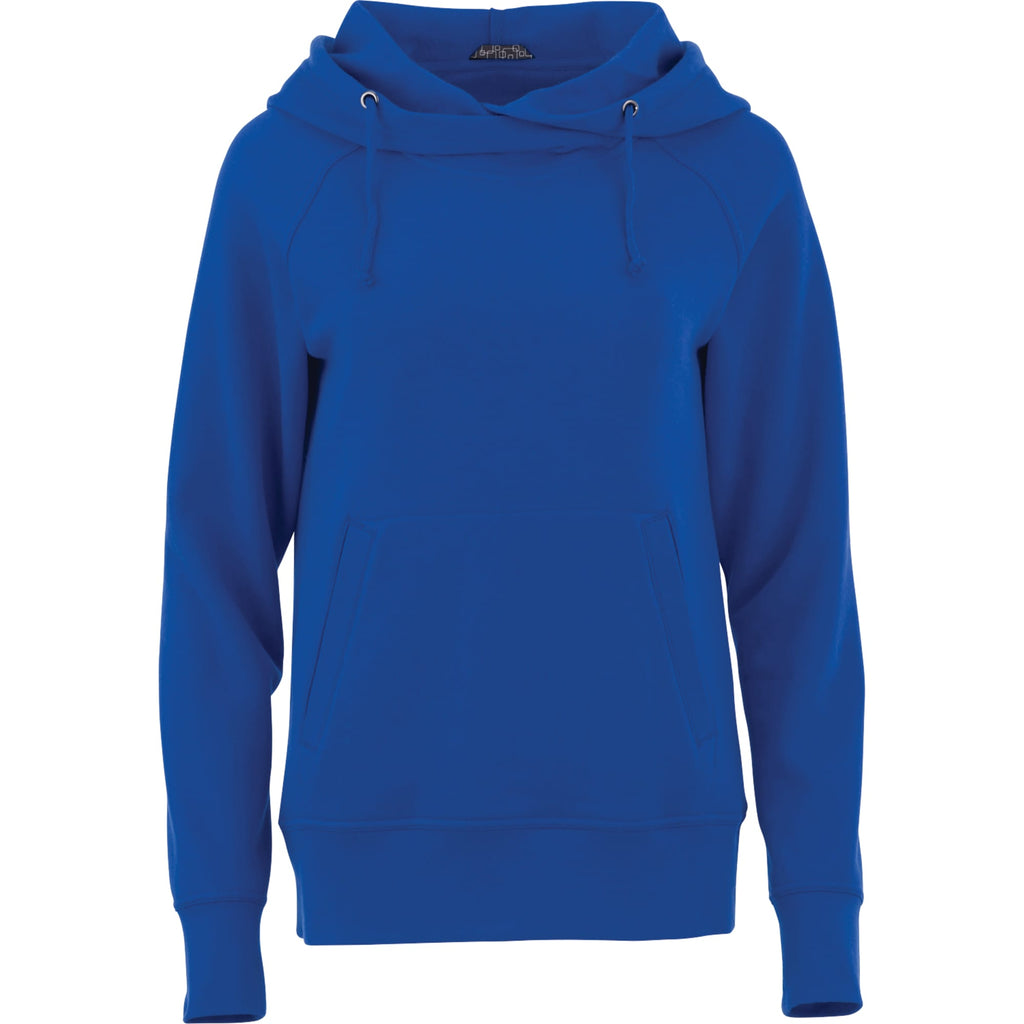 Dayton Crossover Neck Fleece Hoodie for Women Transfer - New Royal - Front Flat