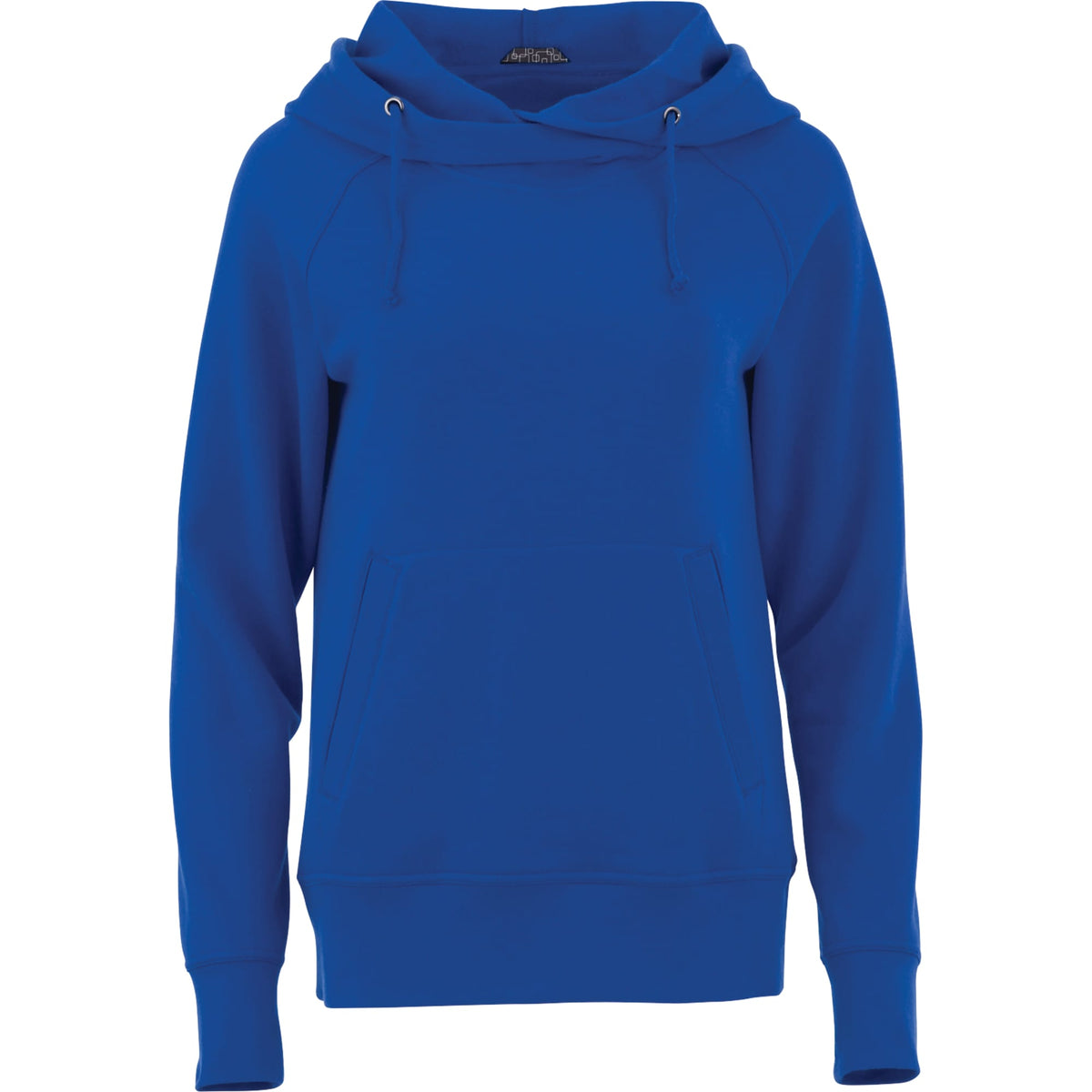 Dayton Crossover Neck Fleece Hoodie for Women Transfer - New Royal - Front Flat