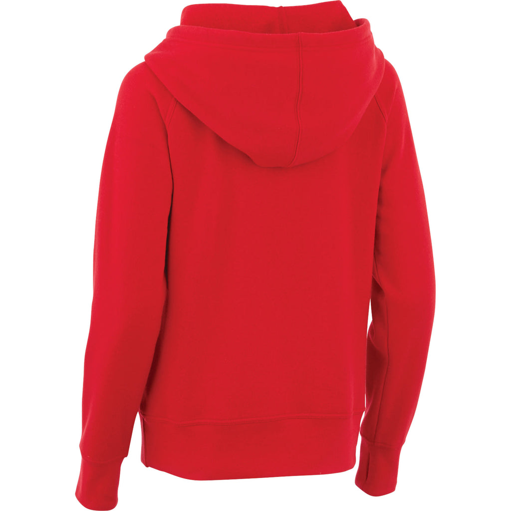 Dayton Crossover Neck Fleece Hoodie for Women Transfer - Team Red - Back Flat