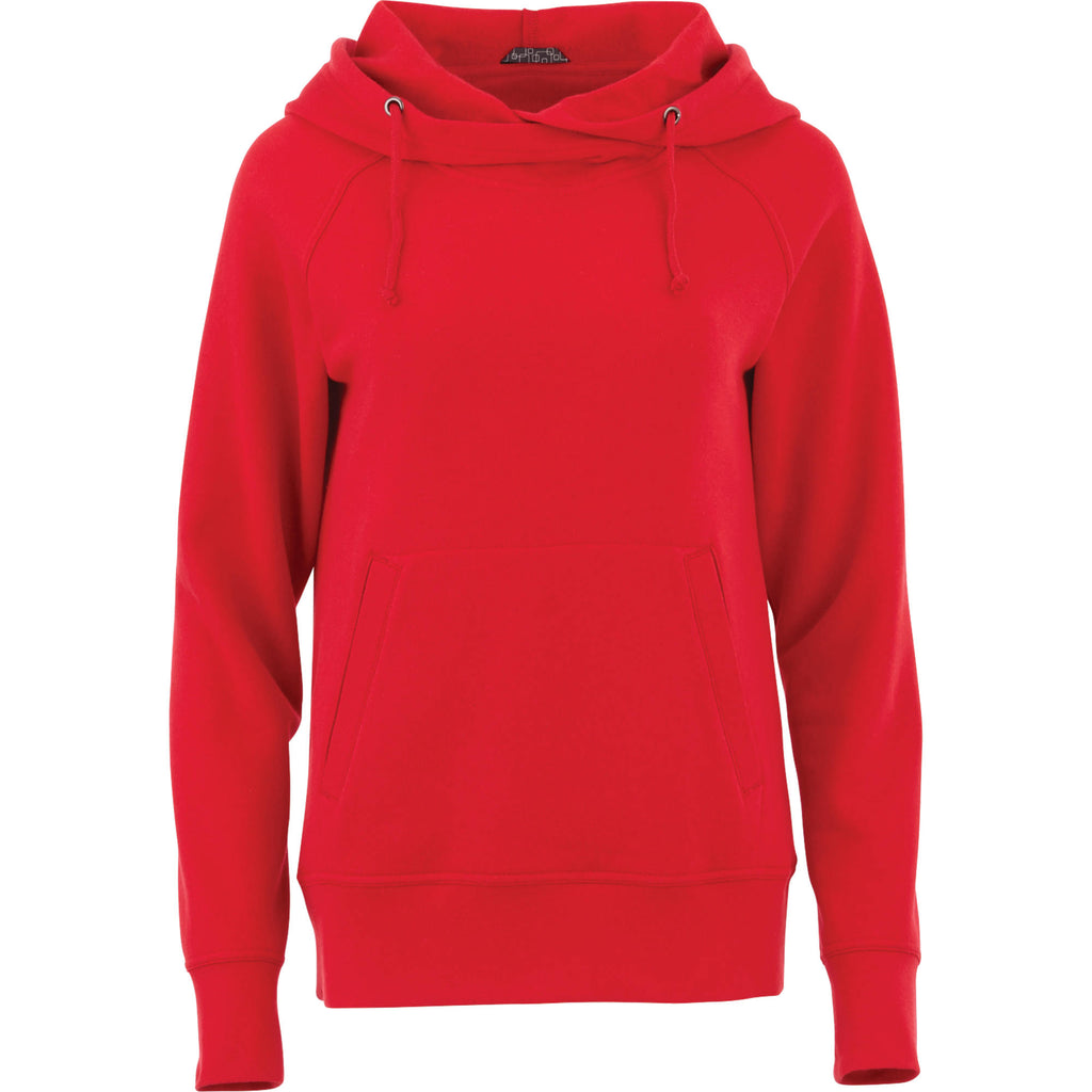 Dayton Crossover Neck Fleece Hoodie for Women Transfer - Team Red - Front Flat