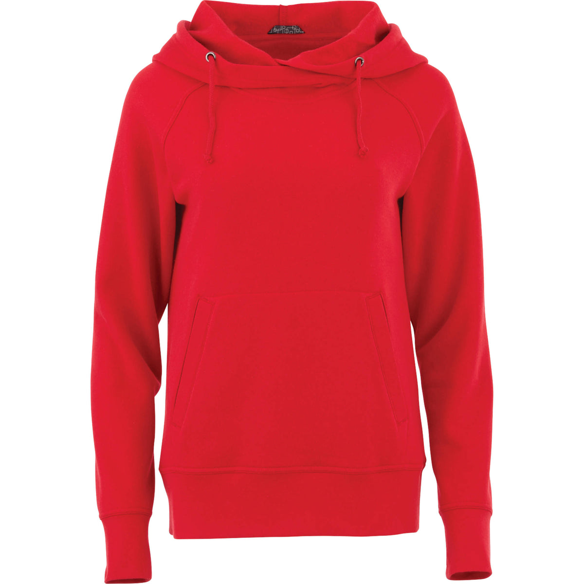 Dayton Crossover Neck Fleece Hoodie for Women Transfer - Team Red - Front Flat