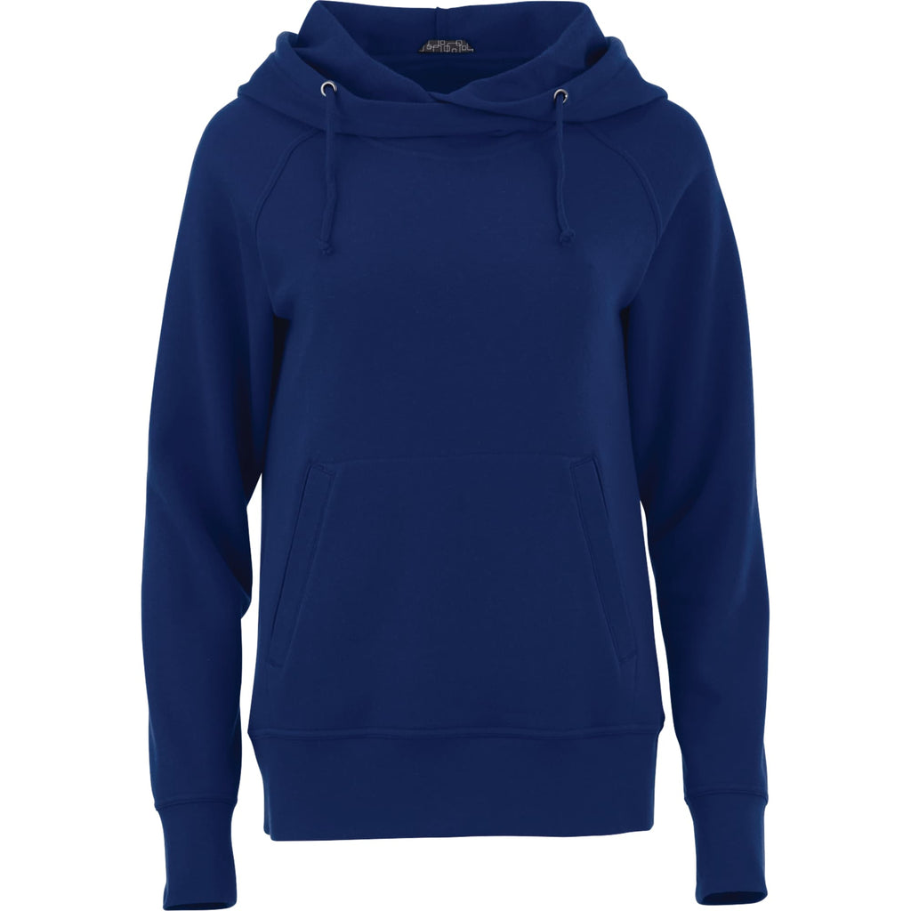 Dayton Crossover Neck Fleece Hoodie for Women Transfer - Vintage Navy - Front Flat