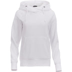 Dayton Crossover Neck Fleece Hoodie for Women Transfer - White - Front Flat