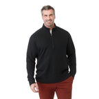 Dayton Fleece Half Zip Pullover for Men Embroidery - Black - Front On Model