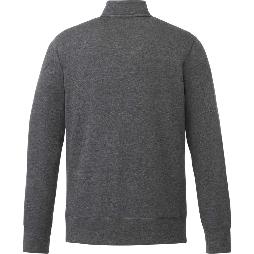 Dayton Fleece Half Zip Pullover for Men Embroidery - Heather Dark Charcoal - Back