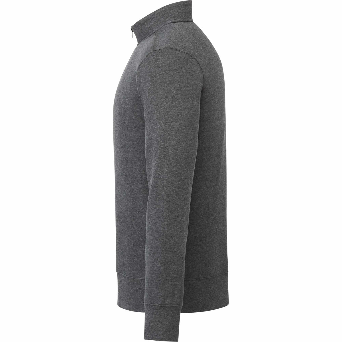 Dayton Fleece Half Zip Pullover for Men Embroidery - Heather Dark Charcoal - Left Side