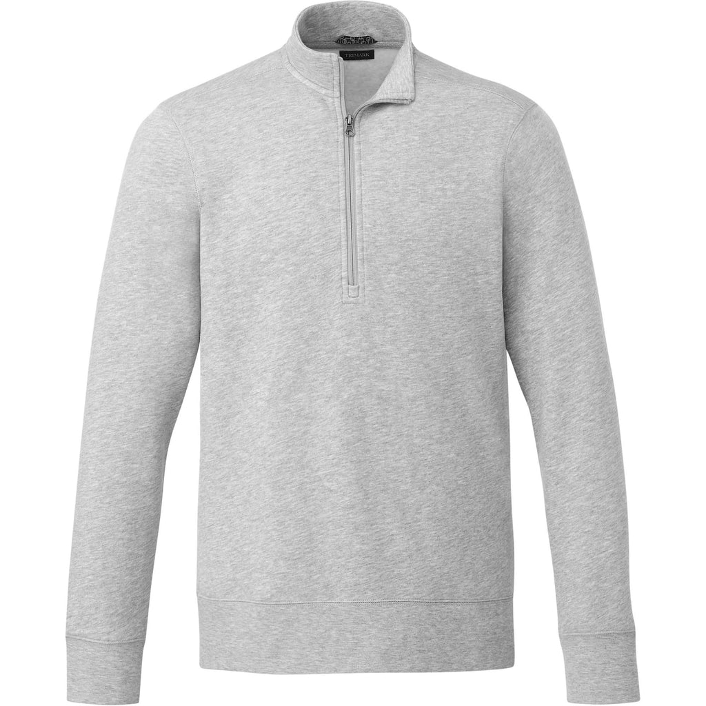 Dayton Fleece Half Zip Pullover for Men Embroidery - Heather Grey Secondary - Front