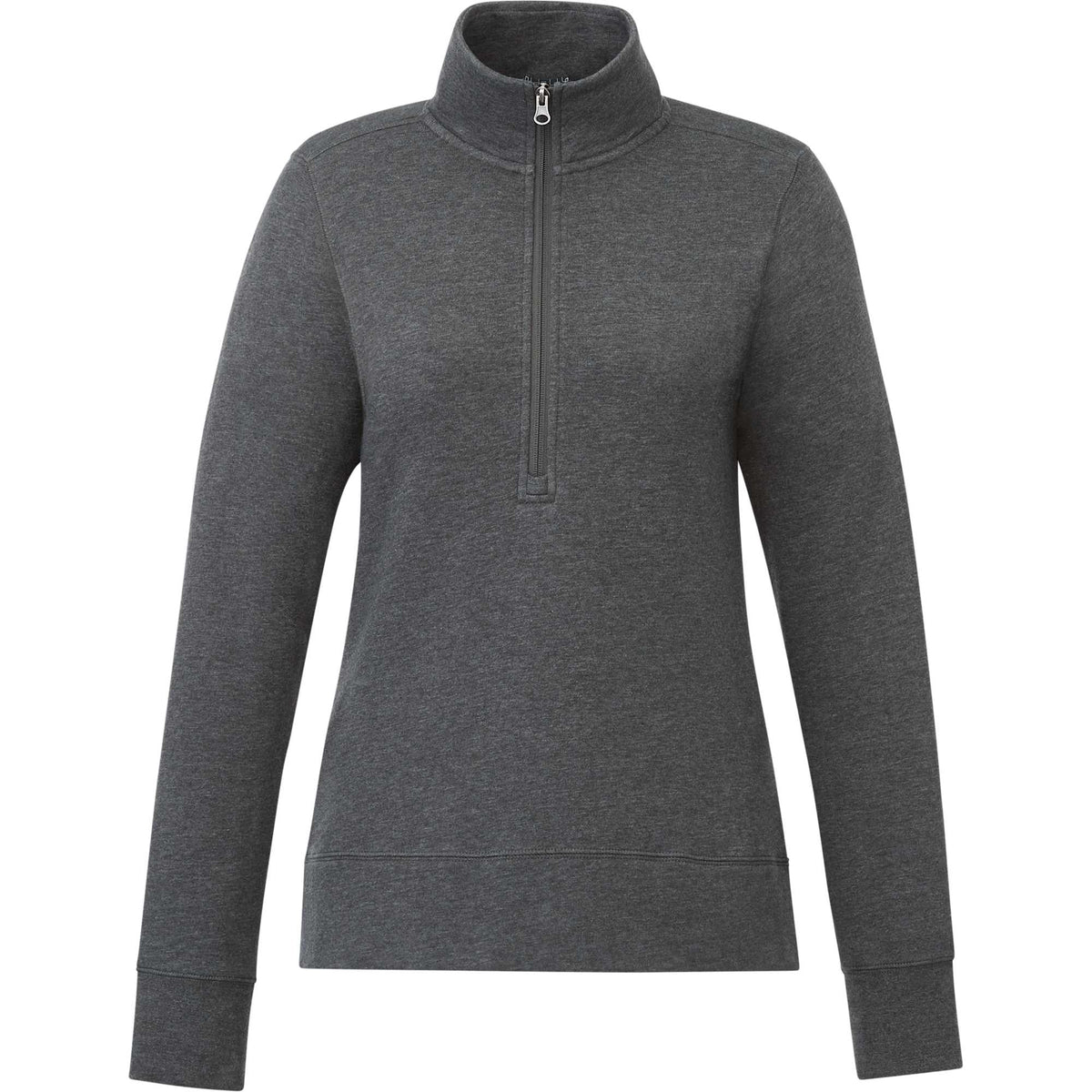 Dayton Fleece Half Zip Pullover for Women Embroidery - Heather Dark Charcoal - Front 2
