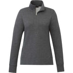 Dayton Fleece Half Zip Pullover for Women Embroidery - Heather Dark Charcoal - Front