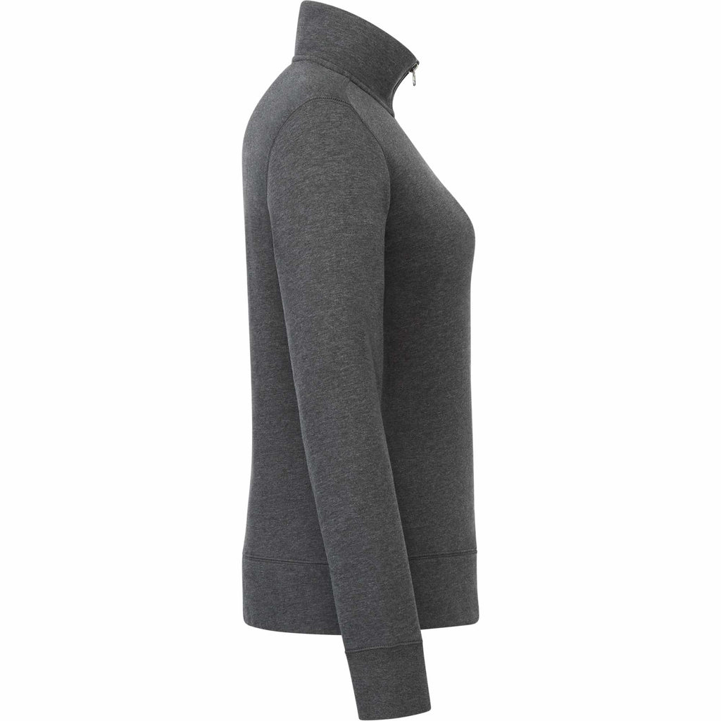 Dayton Fleece Half Zip Pullover for Women Embroidery - Heather Dark Charcoal - Right Side