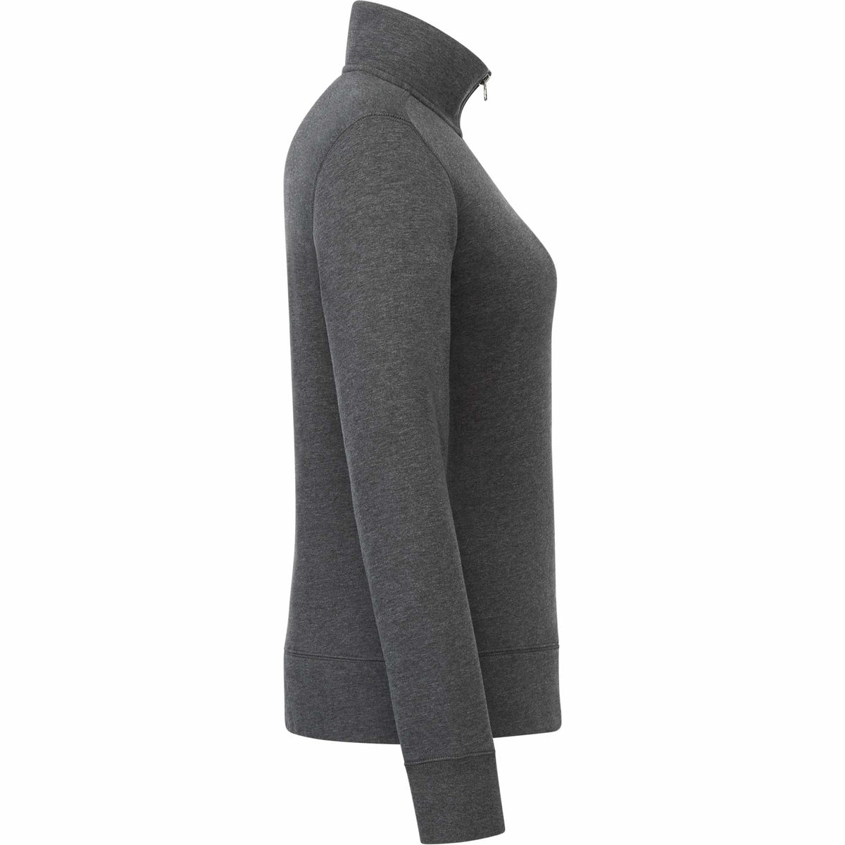 Dayton Fleece Half Zip Pullover for Women Embroidery - Heather Dark Charcoal - Right Side