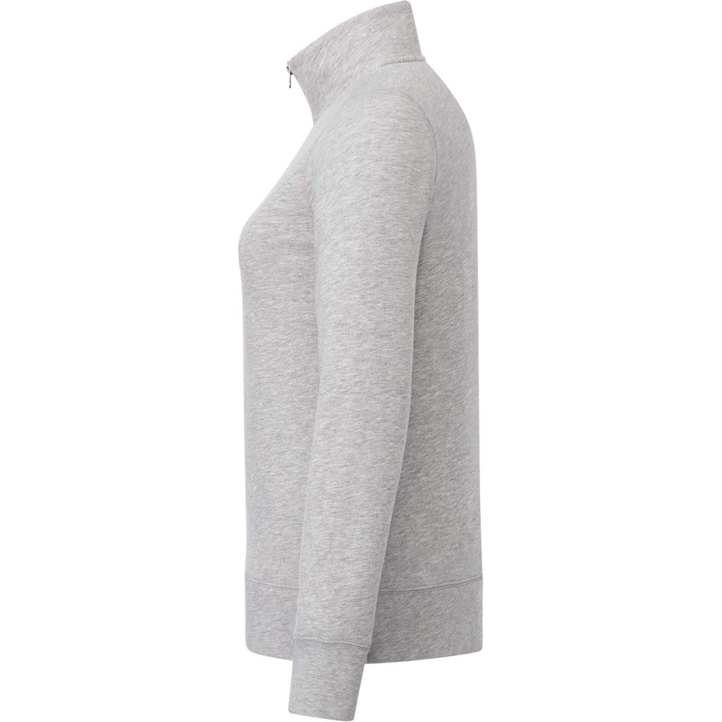 Dayton Fleece Half Zip Pullover for Women Embroidery - Heather Grey Secondary - Left Side