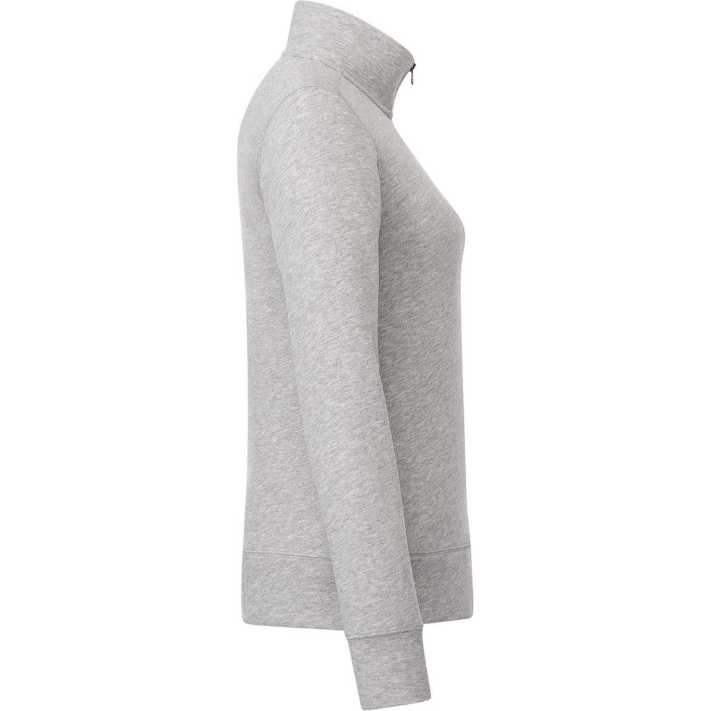 Dayton Fleece Half Zip Pullover for Women Embroidery - Heather Grey Secondary - Right Side