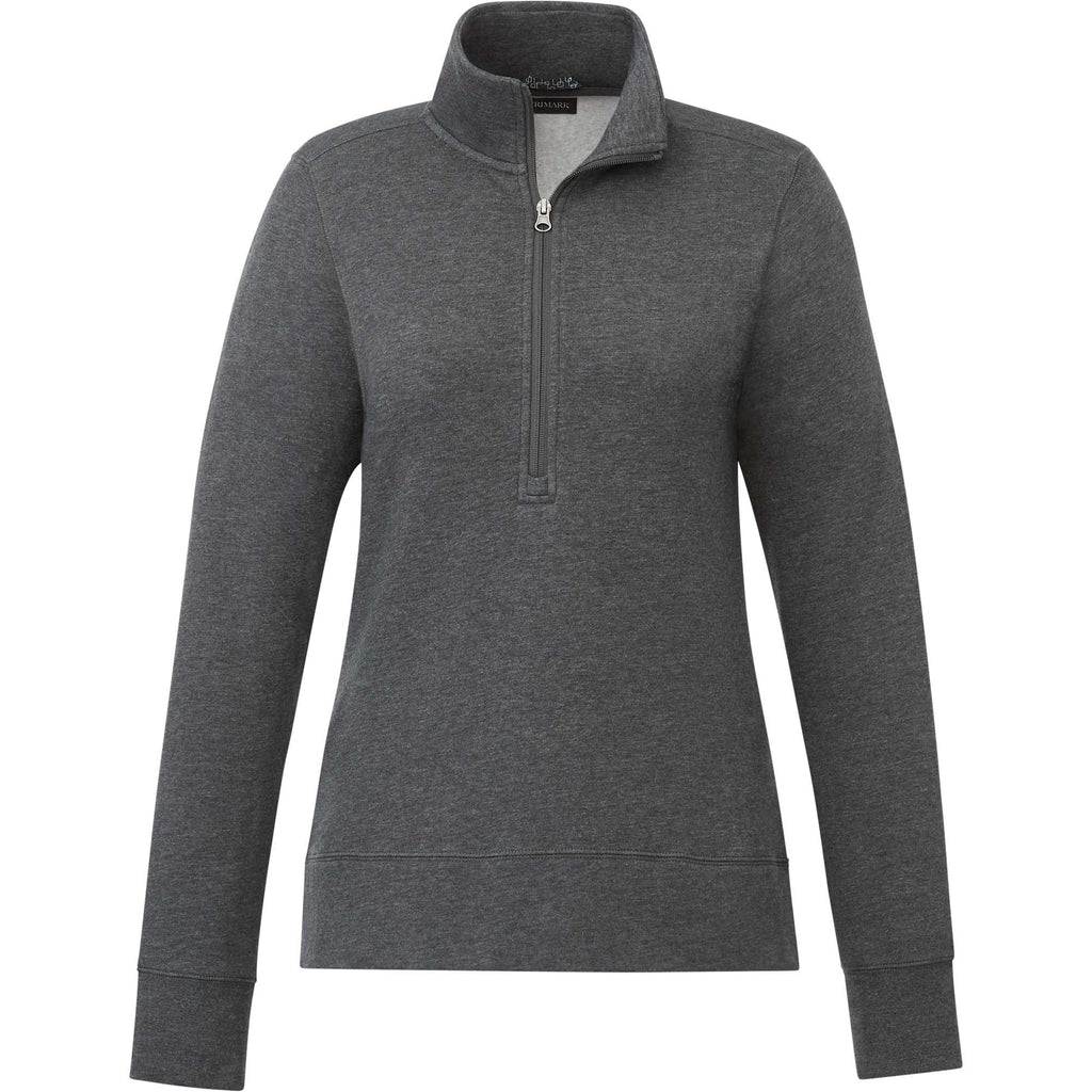 Dayton Fleece Half Zip Pullover for Women Transfer - Heather Dark Charcoal - Front