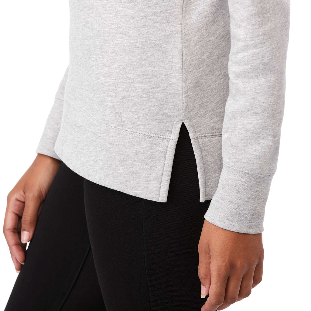 Dayton Fleece Half Zip Pullover for Women Transfer - Heather Grey Secondary - Left Angle On Model 3