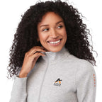 Dayton Fleece Half Zip Pullover for Women Transfer - Heather Grey Secondary - Left Angle On Model