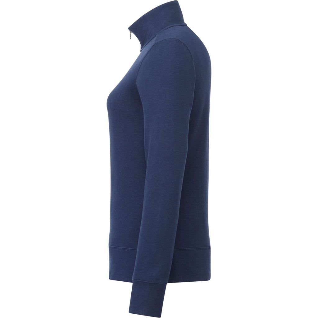 Dayton Fleece Half Zip Pullover for Women Transfer - Vintage Navy - Left Side