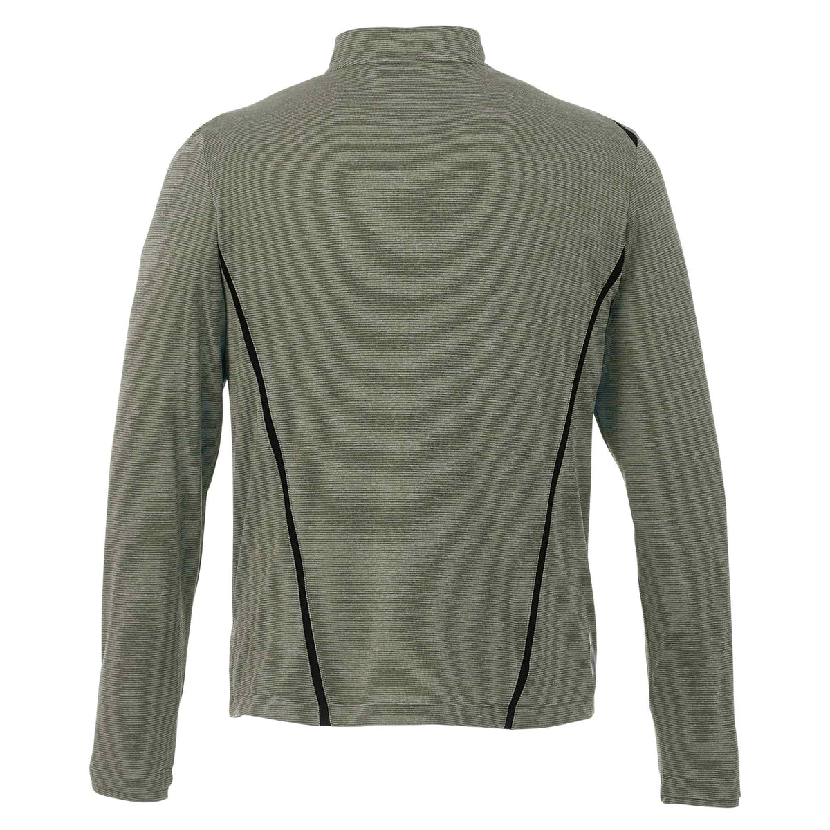 Dege Eco Knit Half Zip with Convertible Collar for Men Embroidery - Loden Heather/Black - Back Flat