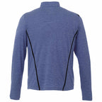 Dege Eco Knit Half Zip with Convertible Collar for Men Embroidery - Metro Blue Heather/Black - Back Flat
