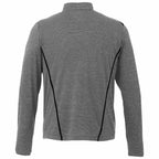 Dege Eco Knit Half Zip with Convertible Collar for Men Transfer - Heather Charcoal/Black - Back Flat