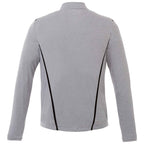 Dege Eco Knit Half Zip with Convertible Collar for Men Transfer - Heather Grey/Black - Back Flat
