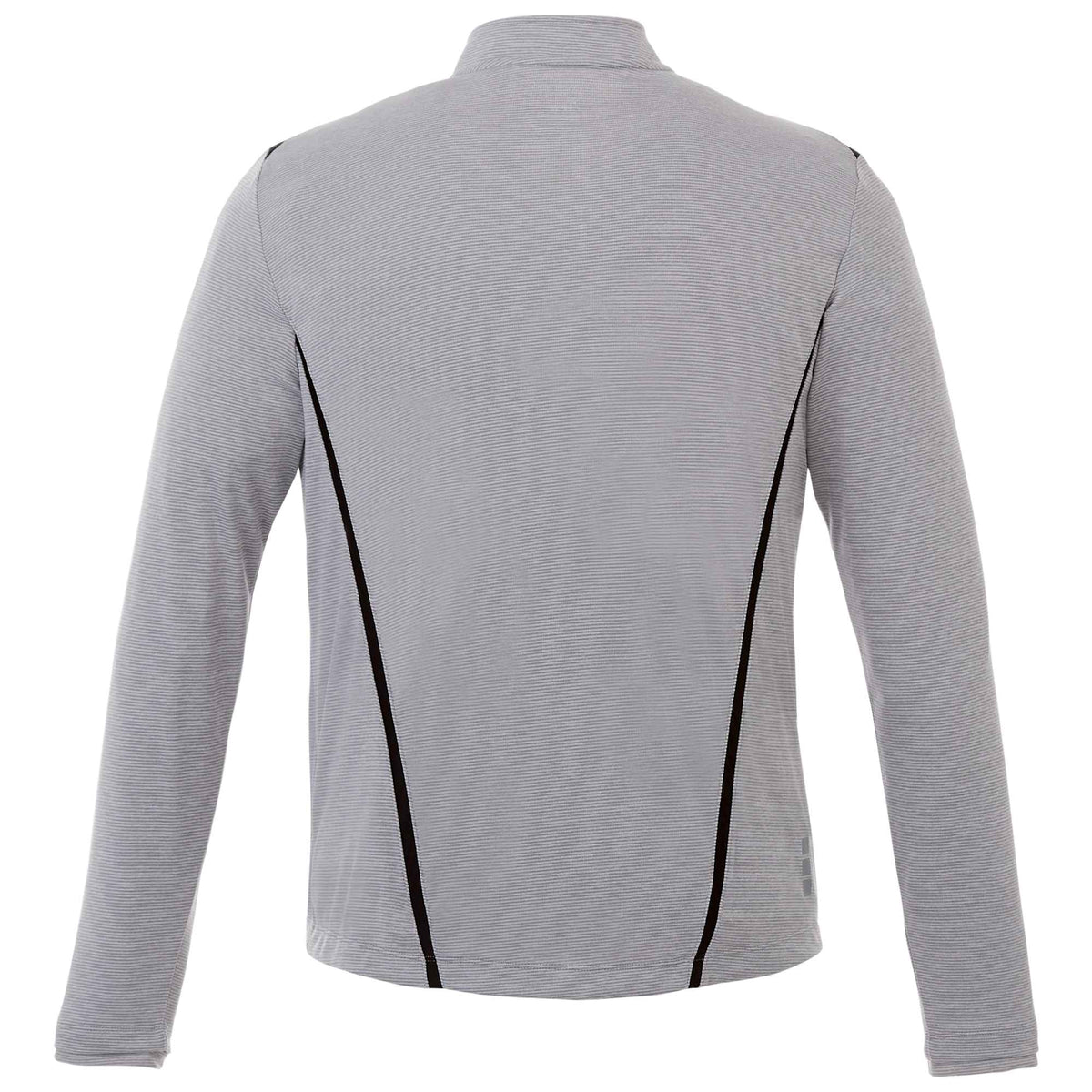 Dege Eco Knit Half Zip with Convertible Collar for Men Transfer - Heather Grey/Black - Back Flat