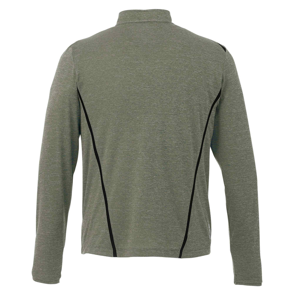 Dege Eco Knit Half Zip with Convertible Collar for Men Transfer - Loden Heather/Black - Back Flat