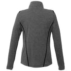 Dege Eco Knit Half Zip with Convertible Collar for Women Transfer - Heather Charcoal/Black - Back Flat