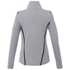 Dege Eco Knit Half Zip with Convertible Collar for Women Transfer - Heather Grey/Black - Back Flat