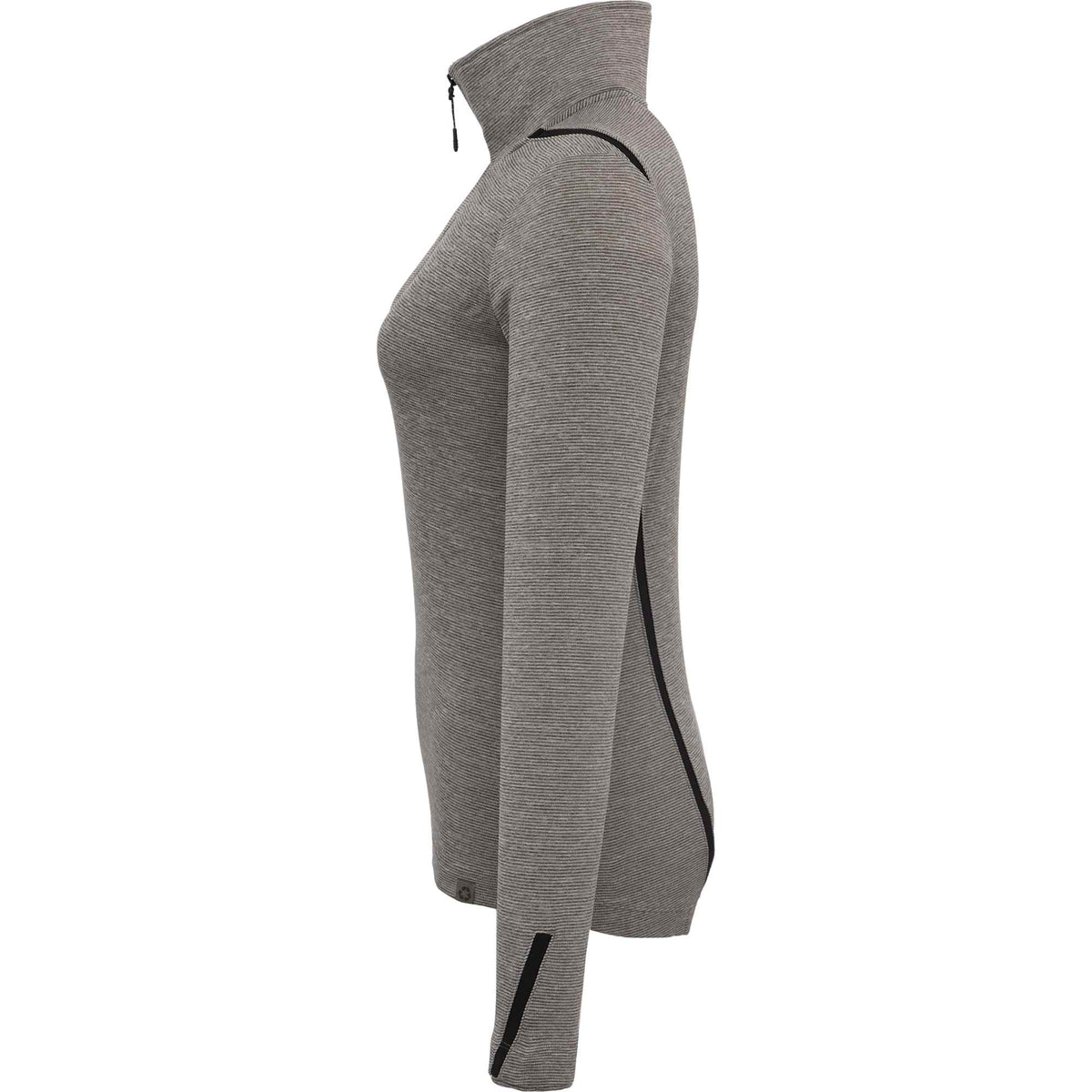 Dege Eco Knit Half Zip with Convertible Collar for Women Transfer - Loden Heather/Black - Left Side
