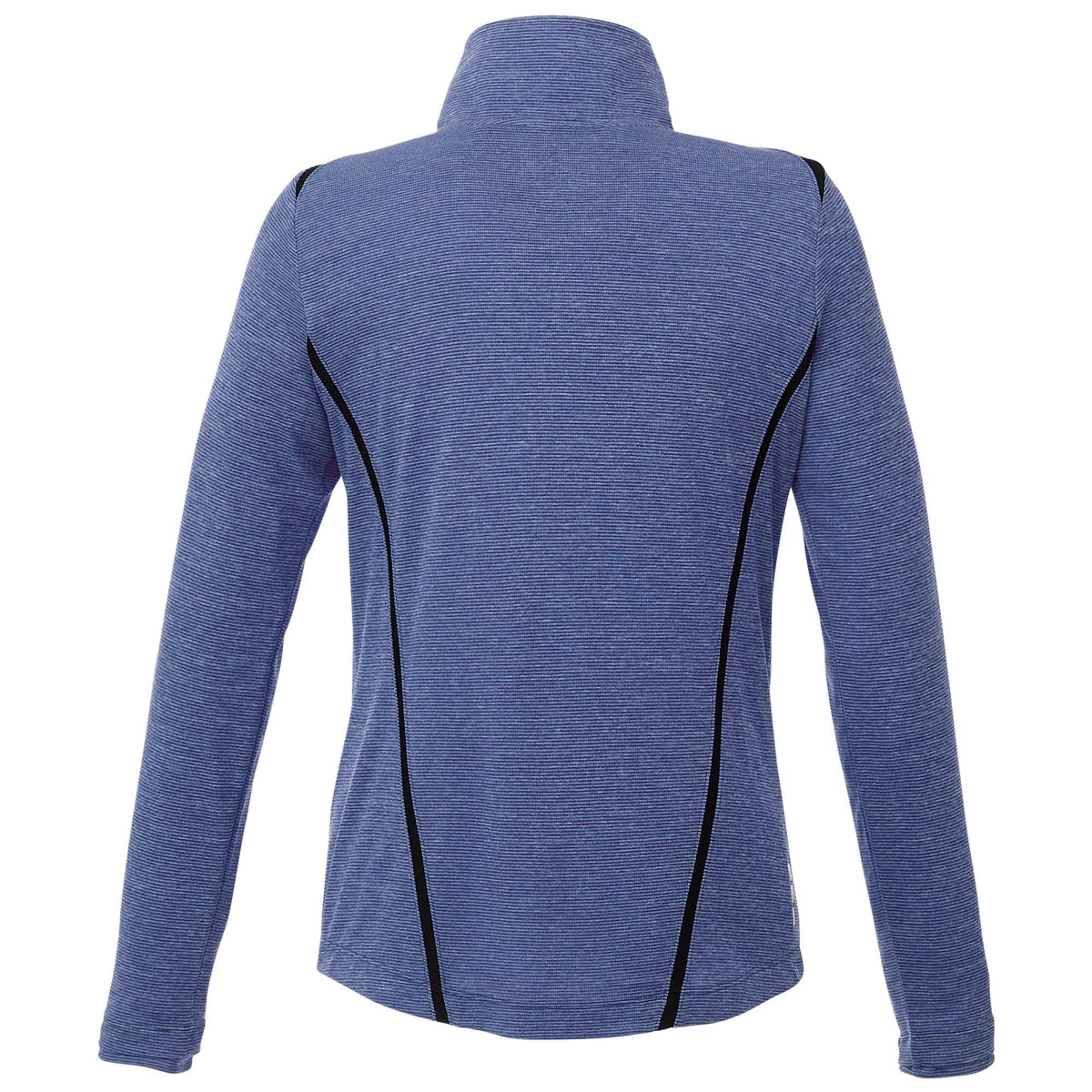 Dege Eco Knit Half Zip with Convertible Collar for Women Transfer - Metro Blue Heather/Black - Back Flat