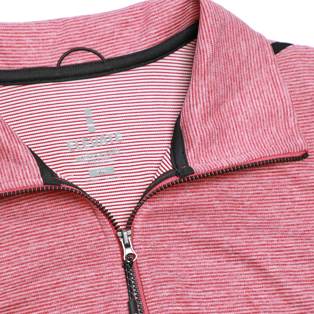 Dege Eco Knit Half Zip with Convertible Collar for Women Transfer - Vintage Red Heather/Black - Flat 2