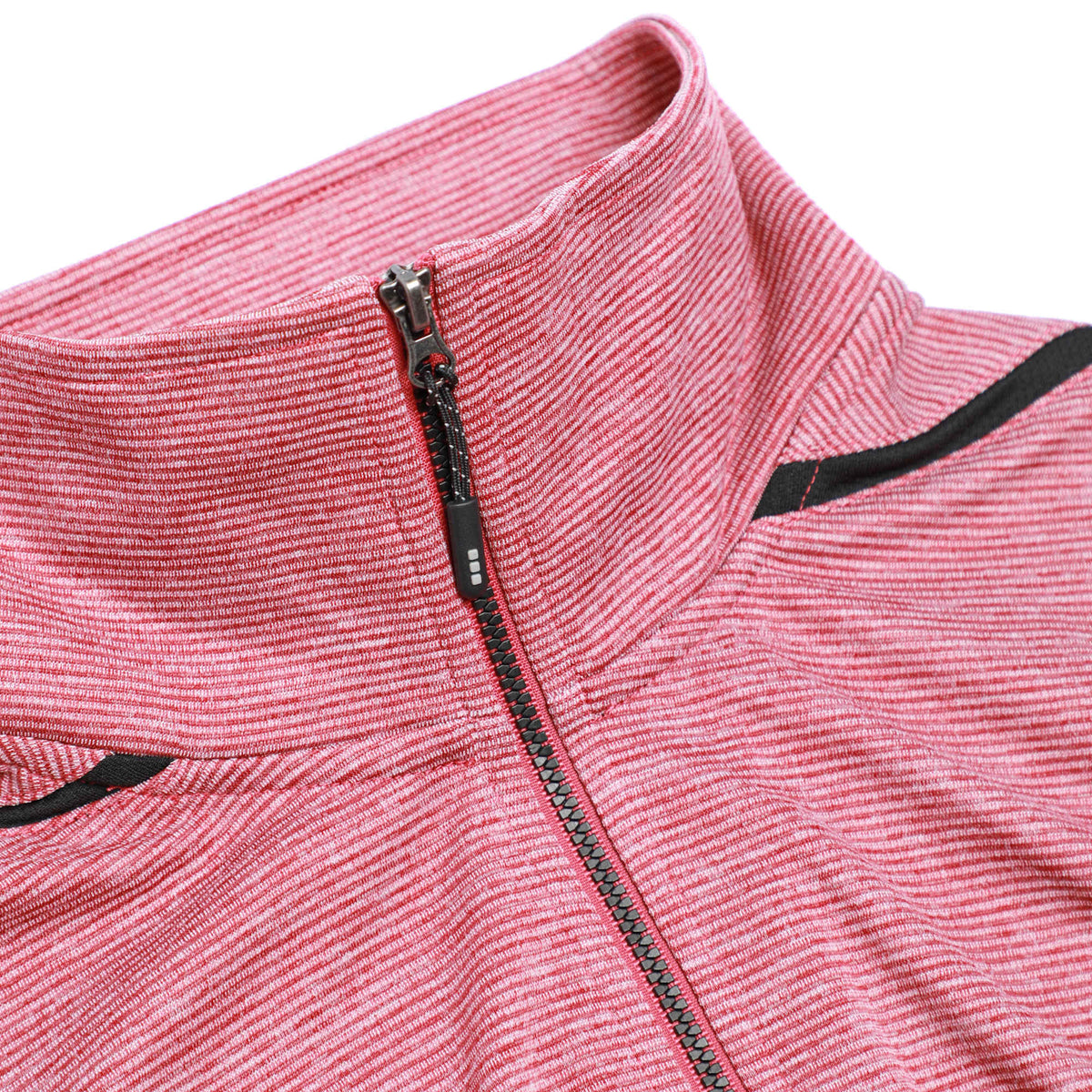 Dege Eco Knit Half Zip with Convertible Collar for Women Transfer - Vintage Red Heather/Black - Flat 4