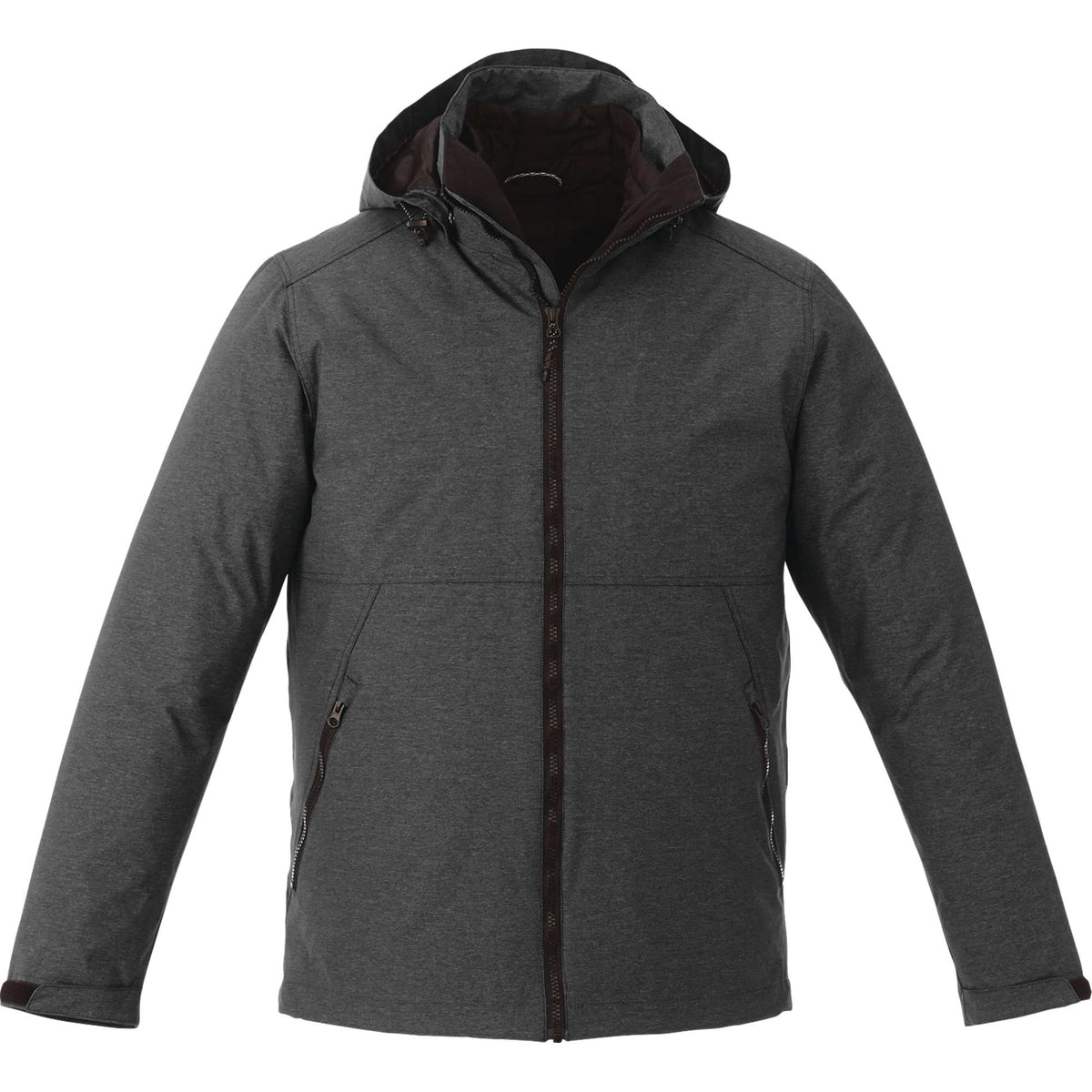Delamar 3-in-1 Waterproof Jacket with Nylon Liner for Men Embroidery - Heather Dark Charcoal - Front Flat