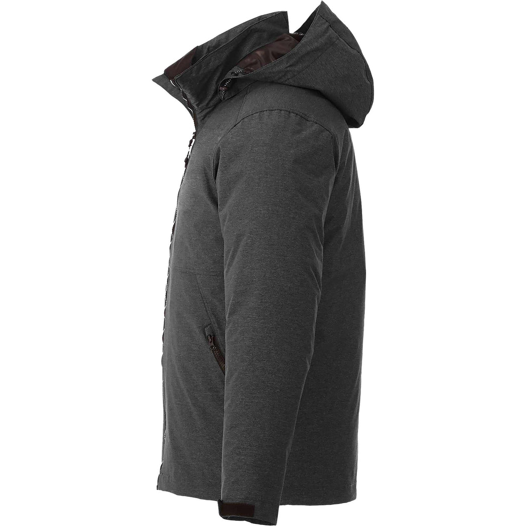 Delamar 3-in-1 Waterproof Jacket with Nylon Liner for Men Embroidery - Heather Dark Charcoal - Left Side