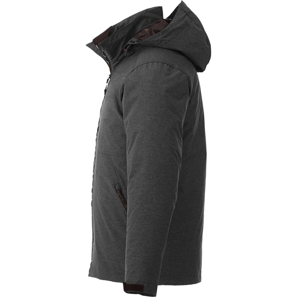 Delamar 3-in-1 Waterproof Jacket with Nylon Liner for Men Embroidery - Heather Dark Charcoal - Left Side