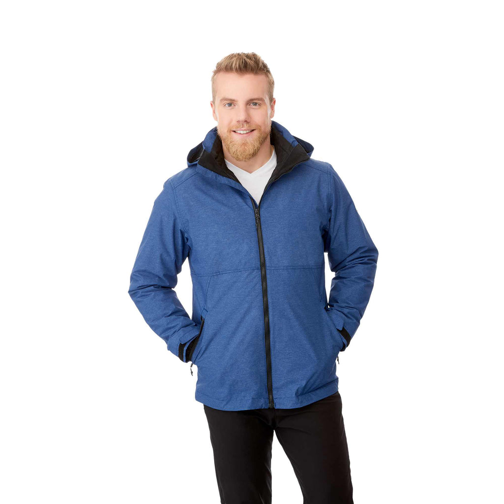 Delamar 3-in-1 Waterproof Jacket with Nylon Liner for Men Embroidery - Metro Blue Heather - Front On Model