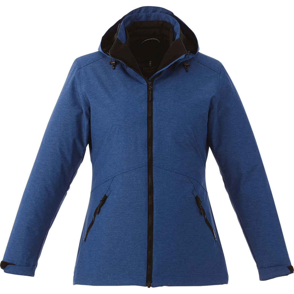 Delamar 3-in-1 Waterproof Jacket with Nylon Liner for Women Transfer - Metro Blue Heather - Front Flat