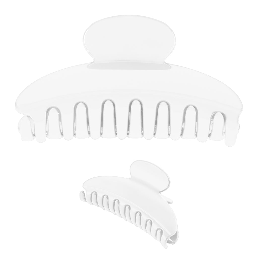 Delilah Claw Clip for Hair - White - Blank