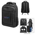 Deluxe Executive Grid Laptop Backpack in Recycled PET Embroidery - Deluxe Executive Grid rPET Laptop Backpack