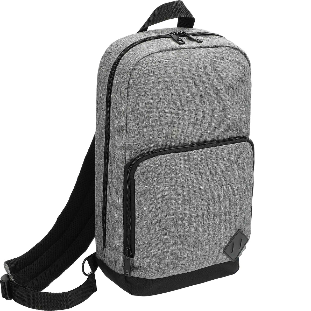 Deluxe Sling Backpack in Recycled Polyester, Graphite - Graphite - Angled 2